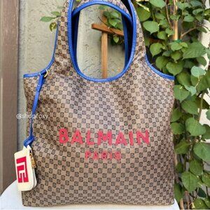 Balmain Monogram Grocery Bag Shopping Tote